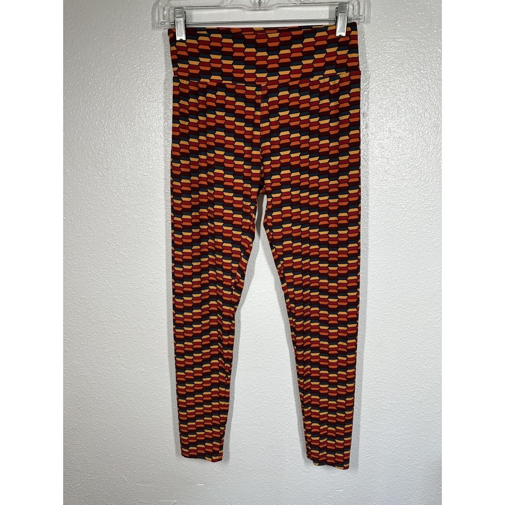 Lularoe Leggings Womens One Size Multicolor Geometric Pattern Stretch Pants Soft